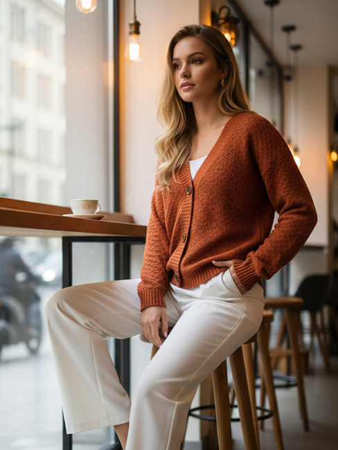 Ženski rdeči pulover CHICLINE Dstreet MY2418