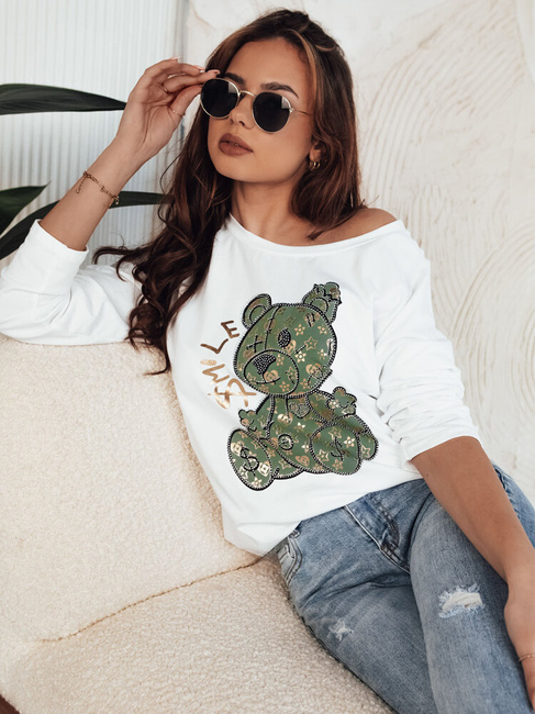 Ženska bluza z dolgimi rokavi OSTIO Barva Bela DSTREET RY2361