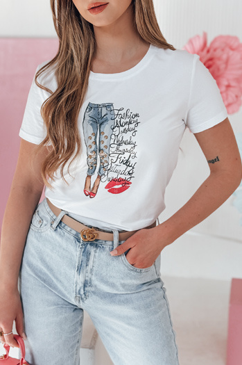 Ženska majica s potiskom TRENDAY bela Dstreet RY2825