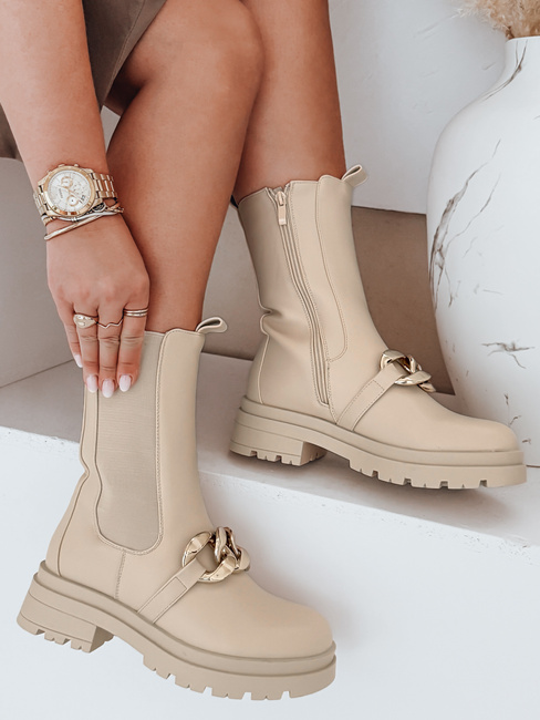 Ženski škornji NIGHTWALK beige Dstreet ZY0493