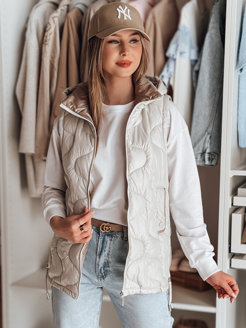 Ženski prehodni prešiti telovnik VESOLITA svetlo siva Dstreet TY4882