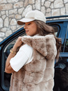 Ženski krznen jopič ASHTON camel Dstreet TY4544