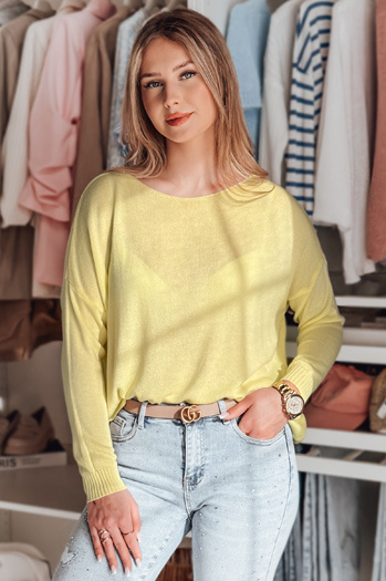 Ženski gladek pulover SENZIA lemon Dstreet MY2449