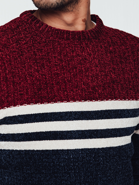 Moški črtast pulover v mornarsko modri barvi Dstreet WX2229