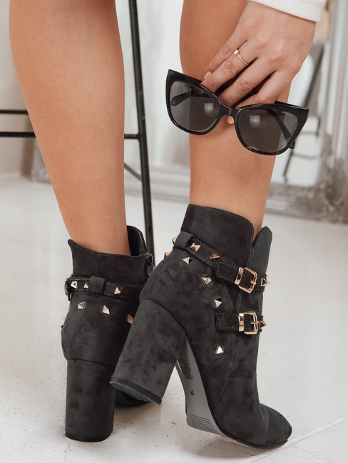 Ženski temno sivi semiš škornji Dstreet ZY1257