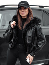 Ženska usnjena jakna s krznom SOFTREBEL black Dstreet TY4762