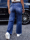 Ženske hlače RETROFIT baggy jeans s pasom v modri barvi Dstreet UY2233_4