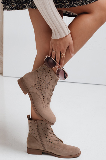 Ženski bež škornji Dstreet ZY1045