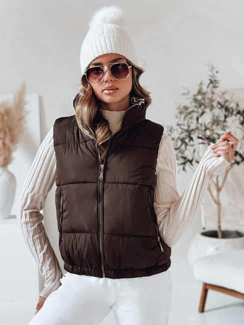 Ženski prešiti telovnik URBANELLE brown Dstreet TY4970