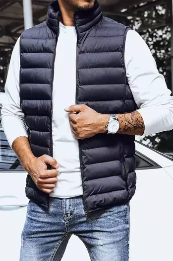 Moški prešiti telovnik v temno modri barvi Dstreet TX4130