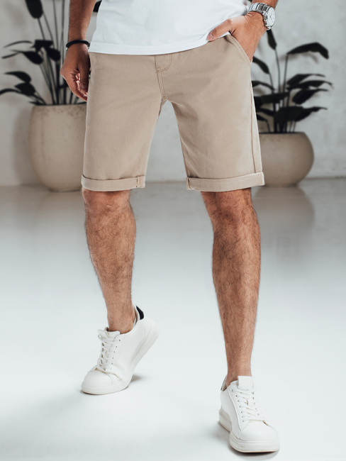 Moške kratke hlače iz džinsa, bež Dstreet SX2549