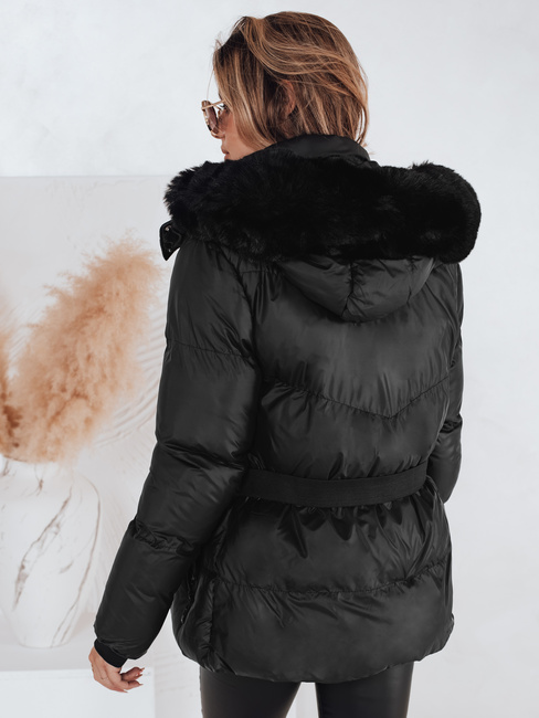 Ženska zimska prešita jakna s kapuco LOVELINA black Dstreet TY4981