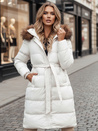 Ženska prešita zimska jakna s krznom STYLEBELLA white Dstreet TY4610z