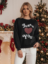 Ženska bluza s potiskom JUST LOVE YOU black Dstreet BY1472z