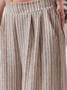MODERESS ženske črtaste široke hlače rjave barve Dstreet UY2695