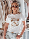 Ženska majica s srcem LOVETIK bela Dstreet RY2735