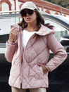 Ženska prešita zimska bunda COZYLUX s kapuco roza Dstreet TY4558