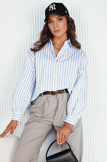 Ženska majica MARTIE bela in modra Dstreet DY0373