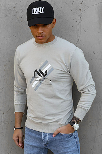 Moška majica s potiskom, bež Dstreet BX5363