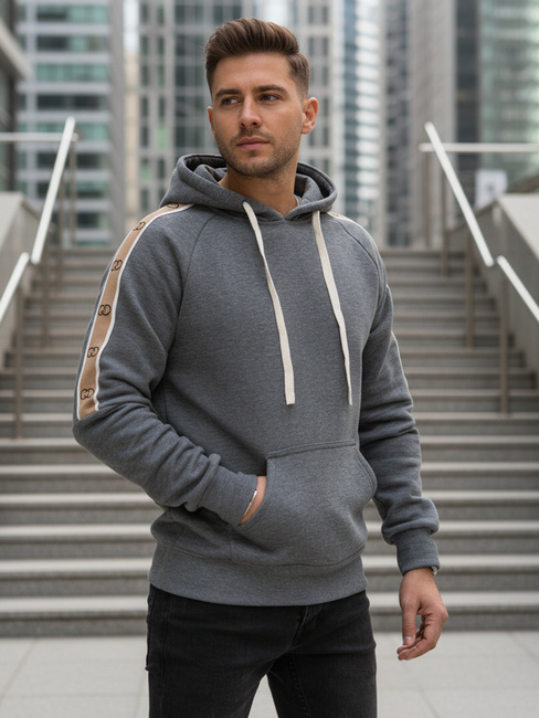 Moška siva jopa s kapuco Dstreet BX5945