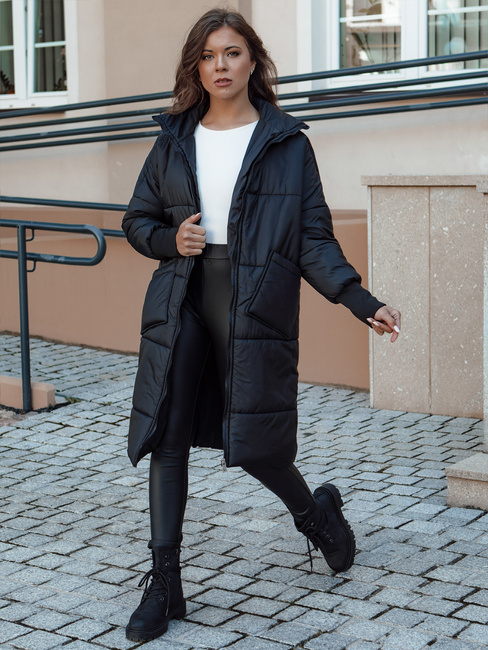 Ženski prevelik NADIA prešiti plašč s črn Dstreet TY4542