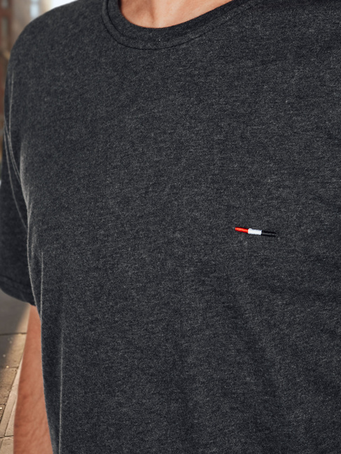 Moška majica z vezenino temno siva Dstreet RX5634