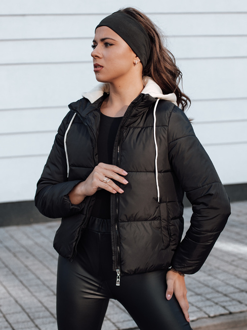 Ženska zimska puhovka NORDPUFF s kapuco črna Dstreet TY4616