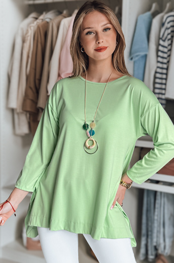 Ženska bluza prevelike velikosti z obeskom COMFILA svetlo zelena Dstreet RY2792