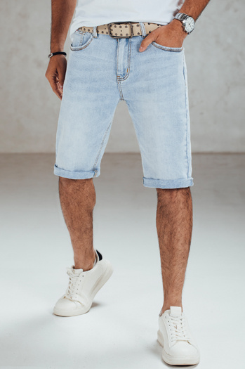 Moške modre kratke hlače iz džinsa s pasom Dstreet SX2559