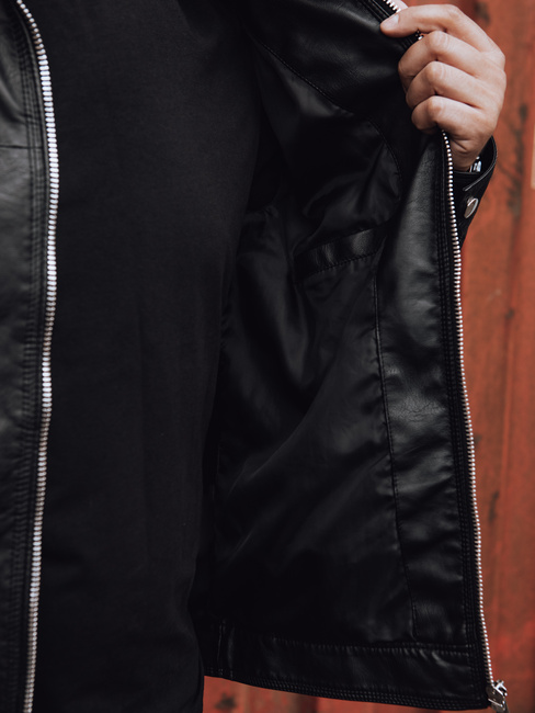 Moška usnjena jakna črna Dstreet TX4733