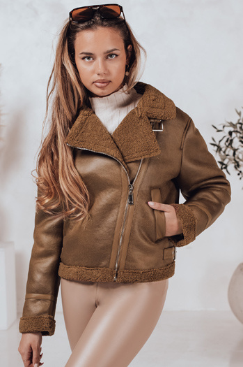 Ženska jakna SOFTSTILL iz semiša s kameljo ovčjo kožo Dstreet TY4747