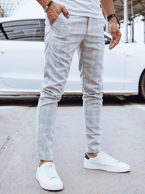 Spodnie męskie casual jasnoszare Dstreet UX4398