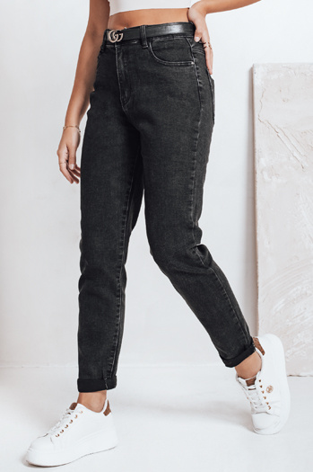Ženske kavbojke mom fit black Dstreet UY2779