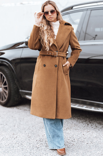 Ženski zimski plašč classic trench brown Dstreet NY0761