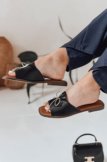 Ženske japonke z lokom KISSBOW black Dstreet ZY0756