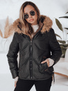 Ženska zimska jakna COLDLIKE prešita s kapuco črna Dstreet TY5001