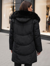 Ženska zimska jakna MORISIO dolga prešita s kapuco črna Dstreet TY4702z