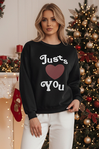 Ženska bluza s potiskom JUST LOVE YOU black Dstreet BY1472z