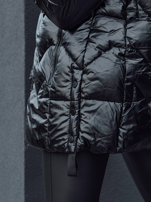 Ženska zimska jakna s krznom LANE black Dstreet TY4515