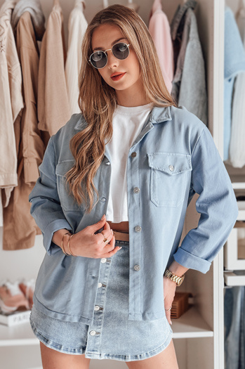Ženska srajčna jakna oversize OVERBOR blue Dstreet TY4887