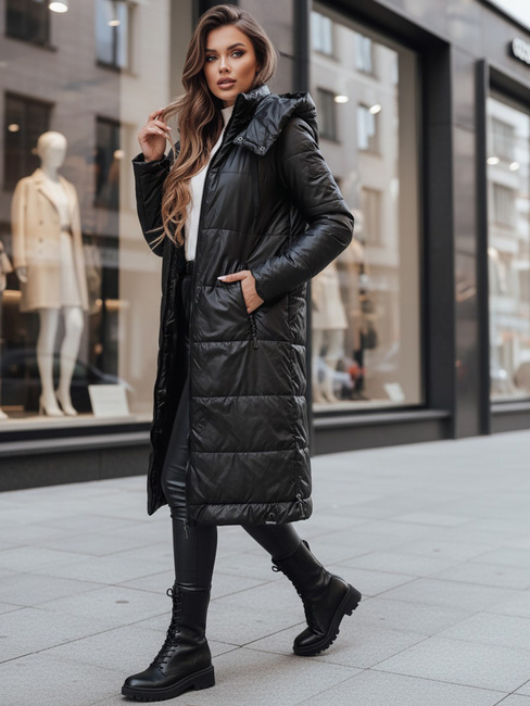 Ženska prehodna jakna ORVITA prešita s kapuco črna Dstreet TY5024z