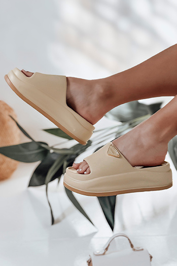 Ženske japonke s platformo SUN STEPS khaki Dstreet ZY0847