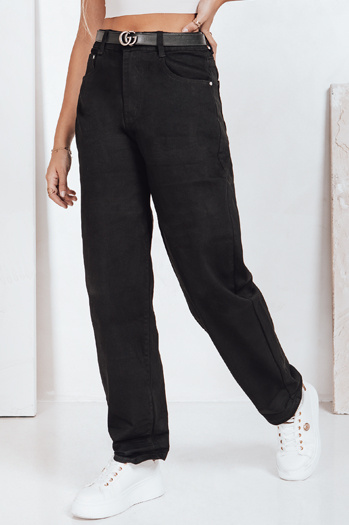 Ženske široke črne kavbojke Dstreet UY2760