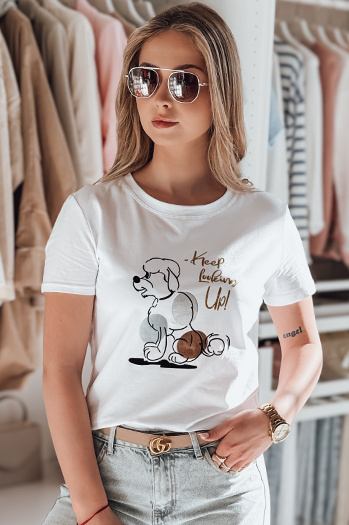 Ženska majica LUMIFIT s pudlom bela Dstreet RY2738