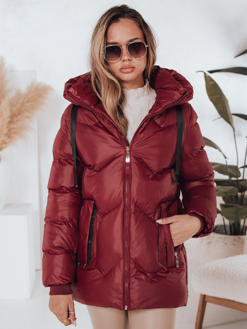 Ženska zimska jakna SALVONA rdeča prešita Dstreet TY5005
