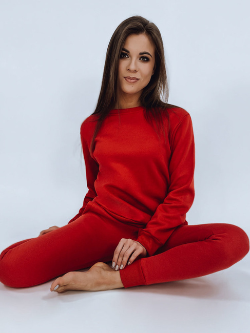 Ženski komplet trenirke AY0470 Barva rdeča DSTREET FITT