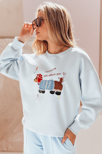 Ženska bluza z vezenino DOGSWEETY modra Dstreet BY1479