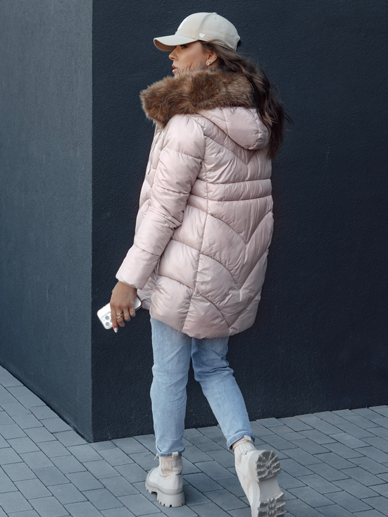 Ženska zimska jakna s kapuco WINTERCHIC roza Dstreet TY4441