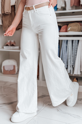 Ženske široke hlače LEGBLISS white Dstreet UY2676