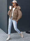 Ženska prešita zimska jakna s krznom COLDPACK camel Dstreet TY4427